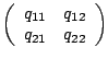 $
\left(
\begin{array}{cc}
q_{11}& q_{12}\cr
q_{21} &q_{22}
\end{array}
\right)
$