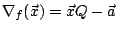 $\nabla_f(\vec{x}) = \vec{x}Q - \vec{a}$