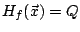 $H_f(\vec{x})= Q$